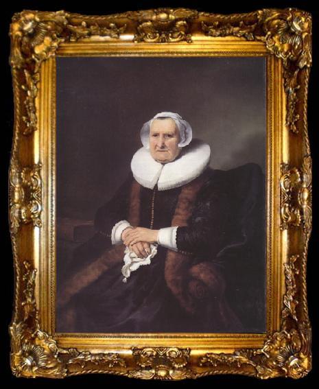 framed  Ferdinand bol Portrait of Elisabeth Facobsdr.Bas (mk33), ta009-2